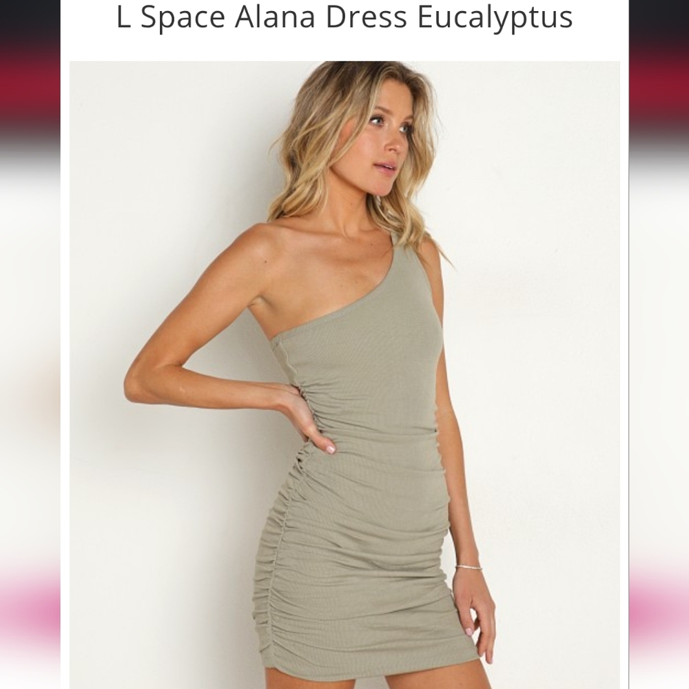 L*space Alana One-Shoulder Ruched Dress - Eucalyptus REVOLVE